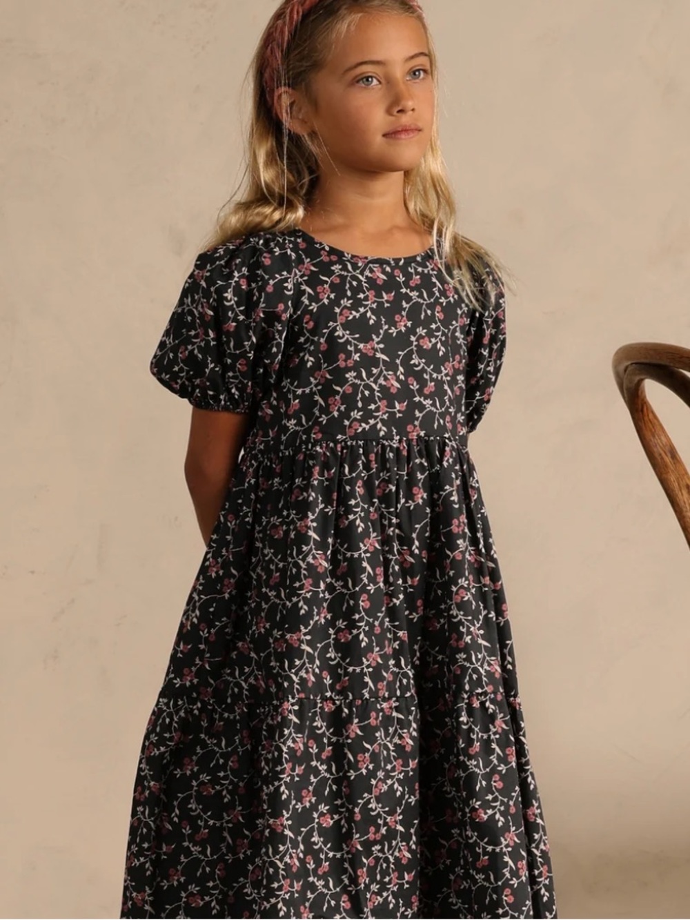 NORALEE Floral Puff-Sleeve Dress